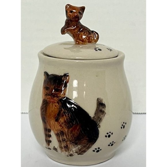 Vintage ERMO ZOO CAT Hand painted Sugar & Creamer 3D Set Ceramic Serveware - Picture 7 of 11